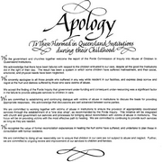 Apology to those harmed in Queensland institutions during their childhood